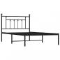 Preview: Bettgestell mit Kopfteil Metall Schwarz 100x200 cm