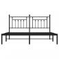 Preview: Bettgestell mit Kopfteil Metall Schwarz 160x200 cm