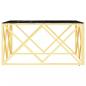 Preview: Couchtisch Golden 80x80x40 cm Edelstahl und Glas