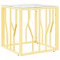 Preview: Couchtisch Golden 50x50x50 cm Edelstahl und Glas