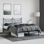 Preview: Bettgestell mit Kopfteil Metall Schwarz 140x190 cm