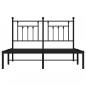 Preview: Bettgestell mit Kopfteil Metall Schwarz 140x190 cm