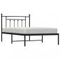 Preview: Bettgestell mit Kopfteil Metall Schwarz 107x203 cm