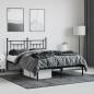 Preview: Bettgestell mit Kopfteil Metall Schwarz 150x200 cm