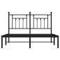 Preview: Bettgestell mit Kopfteil Metall Schwarz 150x200 cm