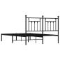 Preview: Bettgestell mit Kopfteil Metall Schwarz 150x200 cm