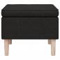 Preview: Hocker mit Holzbeinen Schwarz Stoff