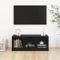 Preview: TV-Schrank Schwarz 104x33x41 cm Massivholz Kiefer