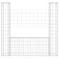 Preview: Gabionenkorb U-Form mit 2 Säulen Eisen 140x20x150 cm