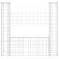 Preview: Gabionenkorb U-Form mit 2 Säulen Eisen 140x20x150 cm