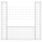 Preview: Gabionenkorb U-Form mit 2 Säulen Eisen 140x20x150 cm