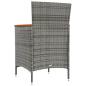 Preview: ARDEBO.de - Garten-Essstühle 2 Stk. Poly Rattan Grau