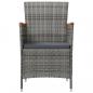 Preview: Garten-Essstühle 2 Stk. Poly Rattan Grau