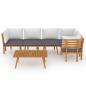 Preview: 6-tlg. Garten-Lounge-Set mit Kissen Massivholz Akazie