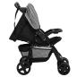 Preview: 3-in-1 Kinderwagen Hellgrau und Schwarz Stahl