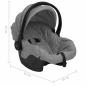 Preview: 3-in-1 Kinderwagen Hellgrau und Schwarz Stahl