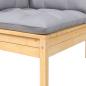 Preview: 8-tlg. Garten-Lounge-Set mit Grauen Kissen Kiefer Massivholz