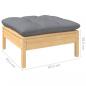 Preview: 8-tlg. Garten-Lounge-Set mit Grauen Kissen Kiefer Massivholz