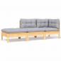 Preview: 8-tlg. Garten-Lounge-Set mit Grauen Kissen Kiefer Massivholz