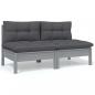 Preview: 5-tlg. Garten-Lounge-Set mit Kissen Kiefer Massivholz
