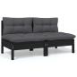 Preview: 5-tlg. Garten-Lounge-Set mit Kissen Massivholz Kiefer