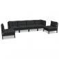 Preview: 6-tlg. Garten-Lounge-Set mit Kissen Kiefer Massivholz
