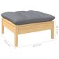 Preview: 8-tlg. Garten-Lounge-Set mit Grauen Kissen Kiefer Massivholz