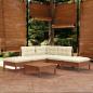 Preview: ARDEBO.de - 6-tlg. Garten-Lounge-Set mit Kissen Honigbraun Kiefernholz