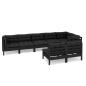 Preview: 8-tlg. Garten-Lounge-Set mit Kissen Schwarz Massivholz Kiefer