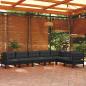 Preview: ARDEBO.de - 7-tlg. Garten-Lounge-Set mit Kissen Schwarz Kiefer Massivholz