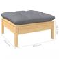 Preview: 8-tlg. Garten-Lounge-Set mit Grauen Kissen Kiefer Massivholz