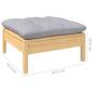 Preview: 14-tlg. Garten-Lounge-Set mit Grauen Kissen Massivholz Kiefer