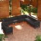 Preview: ARDEBO.de - 10-tlg. Garten-Lounge-Set mit Kissen Schwarz Massivholz Kiefer