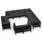 Preview: 11-tlg. Garten-Lounge-Set mit Kissen Schwarz Massivholz Kiefer