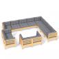 Preview: 12-tlg. Garten-Lounge-Set mit Grauen Kissen Massivholz Kiefer