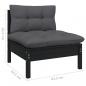 Preview: 6-tlg. Garten-Lounge-Set mit Kissen Schwarz Kiefer Massivholz