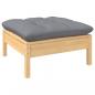 Preview: 12-tlg. Garten-Lounge-Set mit Grauen Kissen Kiefer Massivholz