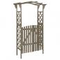 Preview: ARDEBO.de - Pergola mit Tor 116x40x204 cm Grau Massivholz Tanne