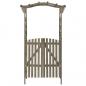 Preview: Pergola mit Tor 116x40x204 cm Grau Massivholz Tanne