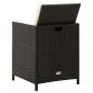 Preview: 4-tlg. Gartenstuhl und Hocker Set Poly Rattan Schwarz