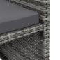 Preview: 4-tlg. Gartenstuhl und Hocker Set Poly Rattan Grau