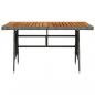 Preview: Gartentisch Grau 130x70x72 cm Poly Rattan & Massivholz Akazie