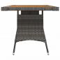 Preview: Gartentisch Grau 130x70x72 cm Poly Rattan & Massivholz Akazie