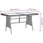 Preview: Gartentisch Grau 130x70x72 cm Poly Rattan & Massivholz Akazie