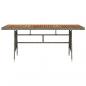 Preview: Gartentisch Grau 160x70x72 cm Poly Rattan & Massivholz Akazie