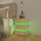 Preview: LED-Nachttisch Weiß und Sonoma-Eiche 45x35x67 cm Holzwerkstoff