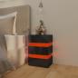 Preview: LED-Nachttisch Hochglanz-Schwarz 45x35x67 cm Holzwerkstoff