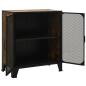 Preview: ARDEBO.de - Aufbewahrungsschrank Rustikal Braun 72x36x82 cm Metall und MDF
