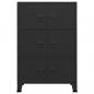 Preview: Lagerschrank Industrial Schwarz 75x40x115 cm Metall