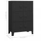 Preview: Lagerschrank Industrial Schwarz 75x40x115 cm Metall